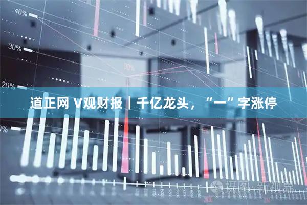 道正网 V观财报｜千亿龙头，“一”字涨停